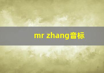 mr zhang音标